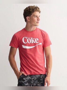 Coca-Cola “Enjoy Coke” Vintage Style Heathered Red Graphic Tee - Men’s Small